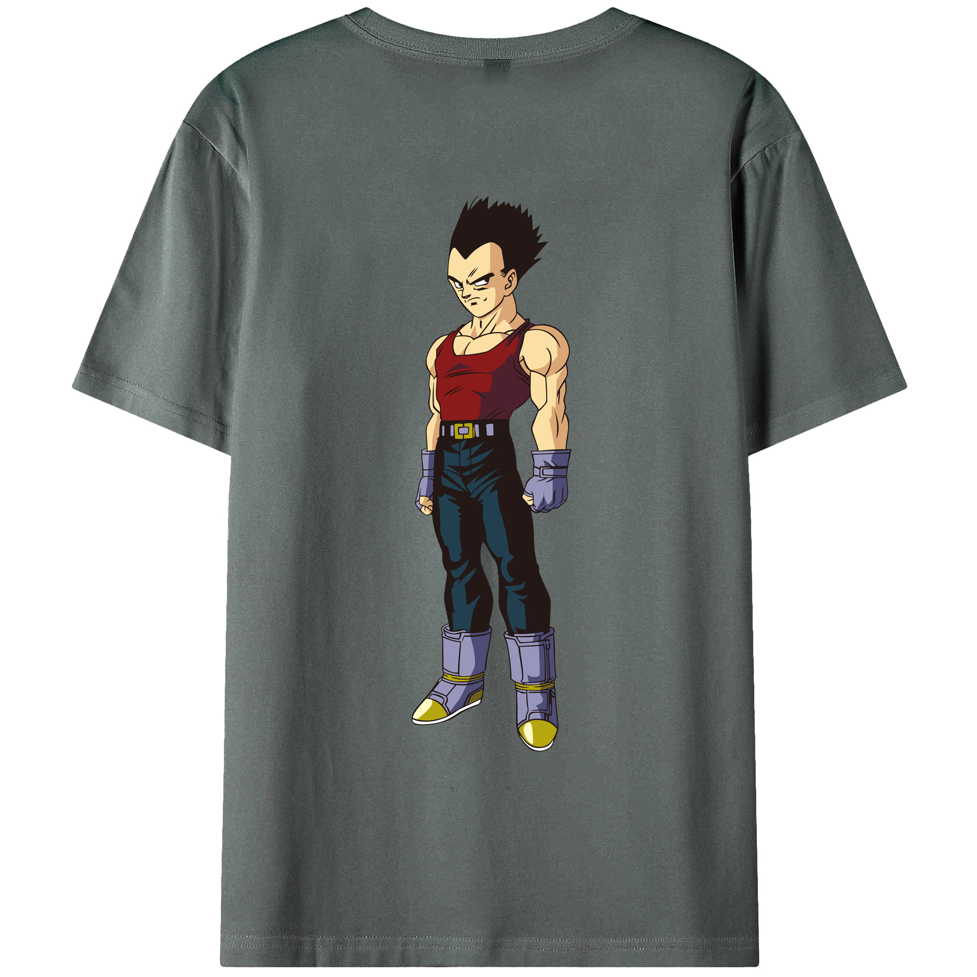 （画像用） ドラゴンボール ベジータ四世（Bejīta Yonsei）DRAGON BALL Vegeta IV 綿100％ メンズ半袖Tシャツ（バックプリント） 通気性